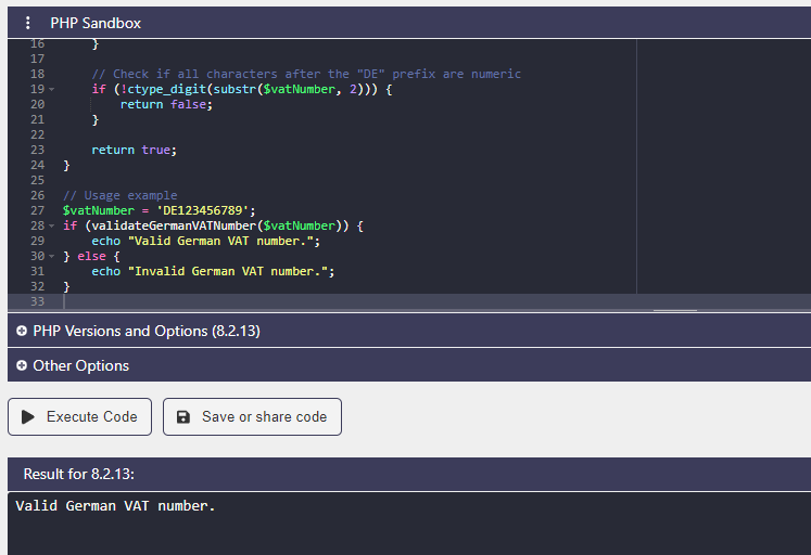 Validate VAT numbers in PHP